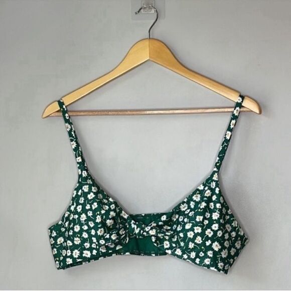 Alyssa ModCloth XL Bikini Floral Top Green Flora - Picture 3 of 7